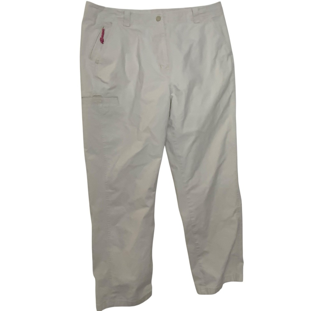 L.L. Bean‎ Women's Size 18 Light Tan Flat Front Cargo Chino Pants Casual Comfort - Picture 2 of 14
